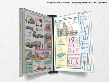 Настенная перекидная система а4 на 5 рамок (белая) - Перекидные системы для плакатов, карманы и рамки - Настенные перекидные системы - Магазин охраны труда ИЗО Стиль